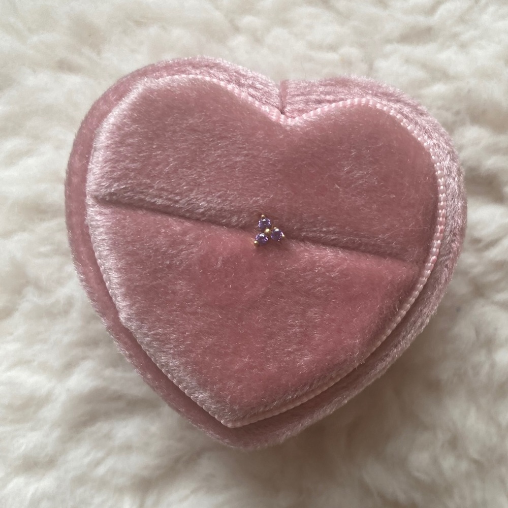 LeRoi 14k gold Gem Amethyst Cz End Threadless